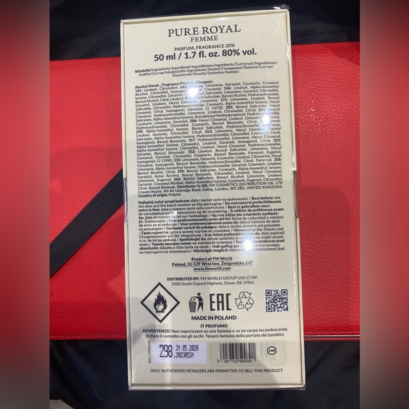 FM 298 Designer inspired Womens pure ROYAL perfume BRAND NEW!! - Picture 3 of 3